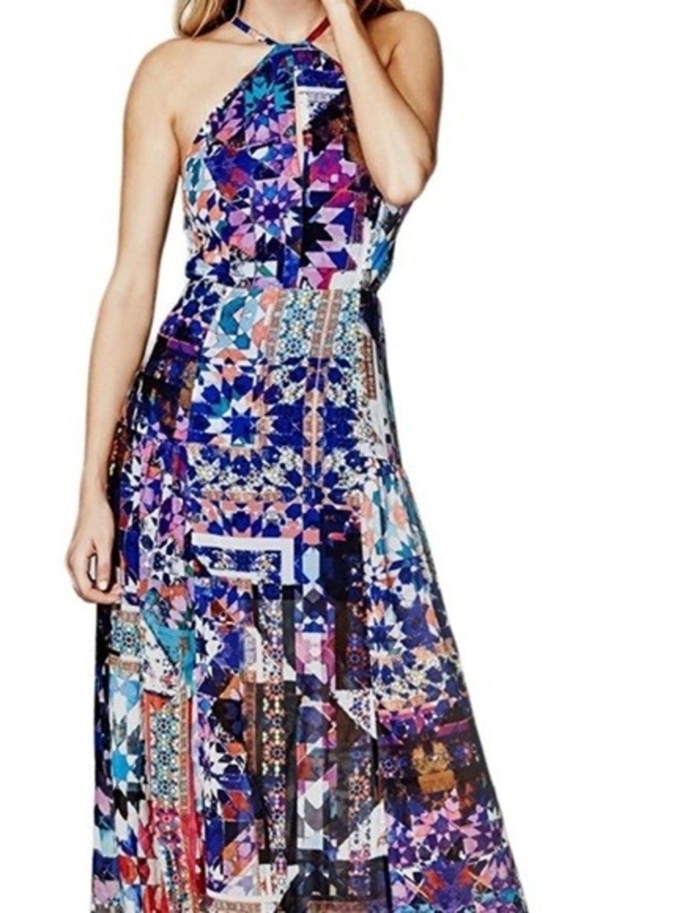Guess by Marciano Kaleidoscope Multicolor Halter Maxi Dress